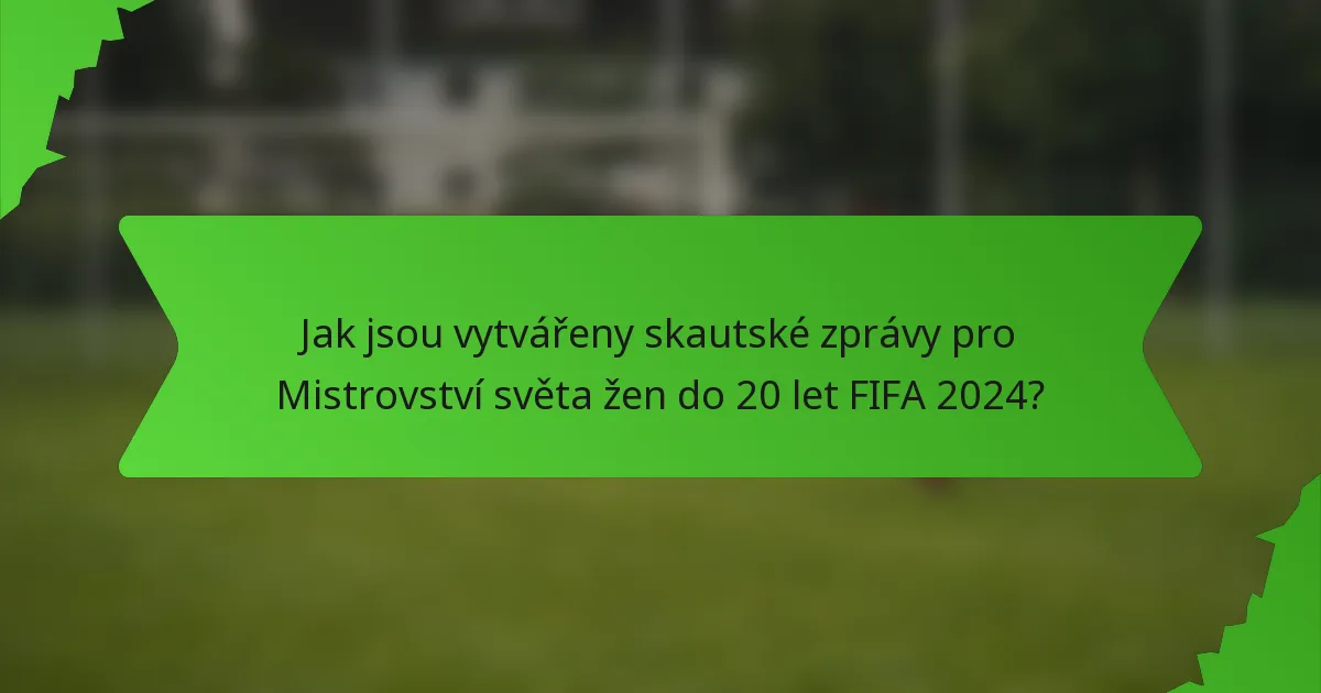 Jak jsou vytvářeny skautské zprávy pro Mistrovství světa žen do 20 let FIFA 2024?