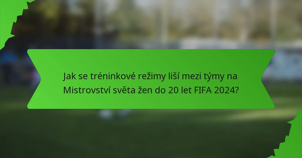 Jak se tréninkové režimy liší mezi týmy na Mistrovství světa žen do 20 let FIFA 2024?