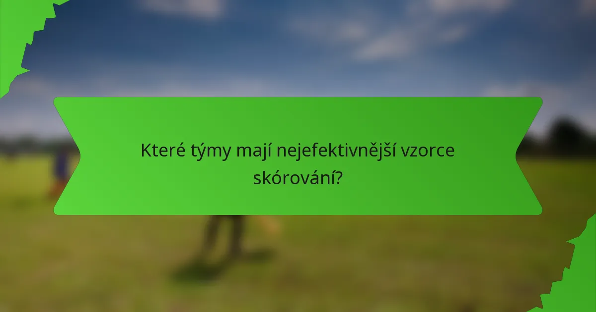 Které týmy mají nejefektivnější vzorce skórování?